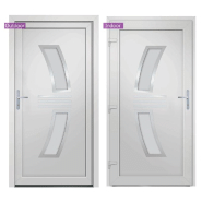 Vidaxl porte d'entrée blanc 98x200 cm pvc 3187922_4