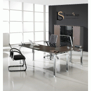 Bureau d'angle K4 avec piètement chromé - Mobel Linea - 180, Blanc, Gauche_4