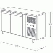 Table réfrigérée négative centrale GN 1/1 profondeur 700 - 2 portes | L2g - GN2100BT_4