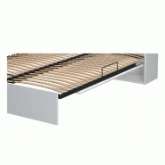 Armoire-lit escamotable Dynamo blanc mat - ouverture assistée, pied automatique et couchage 140x200 cm_4