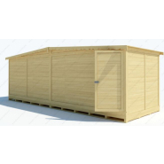 Chalet de Noël pliable en bois massif Gardy Shelter - 660x237 cm - 15,51m² - Réf 3788 - Epicéa massif, parois 20mm_5