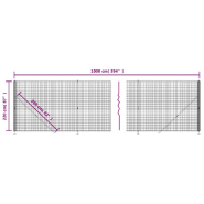 Vidaxl clôture en treillis métallique avec bride anthracite 2,2x10 m 154295_4