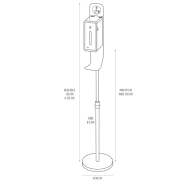 Distributeur automatique de gel sur pied télescopique noir - Hauteur réglable jusqu'à 157 cm - Réf : 490781_4
