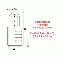 Cadenas à combinaison programmable Master Lock en aluminium - largeur 40 mm - anse en acier chromé_4