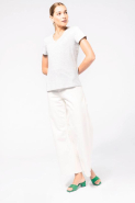 T-shirt col V manches courtes femme - Réf: K381 - Kariban - 100% coton ou mélange coton/viscose - Coupe cintrée_4
