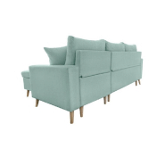 Canapé d'angle réversible convertible ARKO bleu clair avec méridienne réversible, coffre et coussins assortis_4