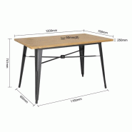Table d'extérieur 120x76x75cm bois clair | Bolero - FT954_4