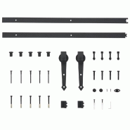 Vidaxl kit de quincaillerie de porte coulissante 183 cm acier noir 142827_4