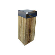 Corbeille publique en pin traité 80 L - Fermeture à serrure - Modèle Canyon_4