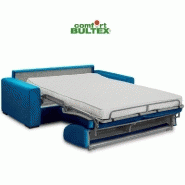 Canapé convertible express VOLOUTO - Matelas comfort BULTEX® 16 cm - Sommier lattes RENATONISI - Velours bleu azur - Couchage 140 x 195 cm_4
