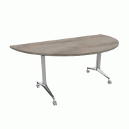 Table de réunion ½ lune Net - Mobel Linea - Alu, Chêne grisé_4