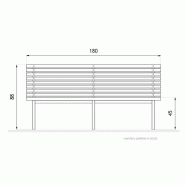 Banc public Bergen 02.015SC - 180cm - acier inoxydable ou acier au carbone - bois tendre, dur ou exotique_4