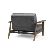 Innovation Living - Fauteuil design Dublexo Frej Twist Charcoal convertible lit 90x115 cm - Piétement chêne fumé_4