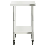 Vidaxl table de travail de cuisine avec roues 82,5x55x85 cm inox 376463_4