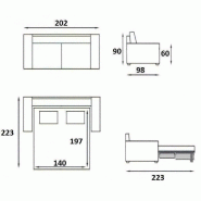 Canapé convertible express Squadra 140 cm - Sommier à lattes RENATONISI - Polyuréthane graphite - Matelas haute résilience 16 cm_4