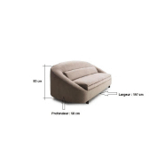Canapé fixe 2 places Cachette - Tissu personnalisable - Design contemporain et confort_4