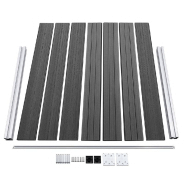 Vidaxl ensemble de panneau de clôture wpc 699x146 cm noir 3070461_4