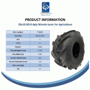 20x10.00-8 Open Centre Tyres Cleated Rotovator Lug Plant Wanda P328 (Set of 2)_4