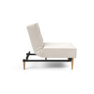 Innovation Living - Fauteuil Splitback Styletto convertible lit 90x115 cm - Pieds chêne naturel - Tissu bouclé Off White_4
