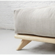 Canapé convertible futon Senza - pin naturel - coloris vert olive - couchage 90x200 cm - matelas épais 15 cm_4