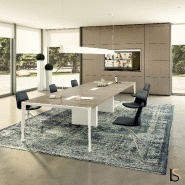 Grande table de réunion X9 - Officity - Anthracite, Orme gris_4