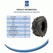 16x6.50-8 Open Centre Tyres Cleated Lug Industrial Plant Wanda P328 (Lot de 3)_4