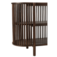 Buffet GADRA - bois de manguier marron foncé avec façade en grillage et 2 étagères - L160 x H75 x P38 cm_4