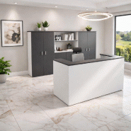 Bureau d'accueil Delta First - Mobel Linea - 184, Blanc et anthracite_4