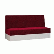 Armoire lit escamotable Dynamo Sofa - accoudoirs, façade blanc brillant, canapé rouge, couchage 160x200 cm_4