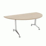 Table de réunion ½ lune Net - Mobel Linea - Blanc, Chêne moyen_4