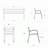Banc et fauteuil Modo bois et fonte_4