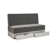 Armoire lit escamotable LOFT SOFA gris béton - Canapé avec tiroirs - Couchage 140x200 cm_4