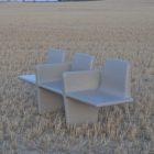 Banc en béton Public - Banc monobloc contemporain pour espaces publics - Extension et coulissement_4