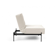 Innovation Living - Fauteuil design Splitback convertible lit 90x115 cm - Bouclé Off White - Pieds acier noir mat_4