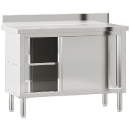 Vidaxl table de travail de cuisine avec portes coulissantes inox 376441_4