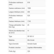 119261w - Armoire de sécurité coupe-feu 90 min - 6 bacs-tiroirs, charnières à gauche, système One Touch_4