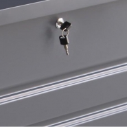 2988 - Coffre de rangement en métal anthracite 400L avec plancher - acier zingué X-METAL, vérins à gaz et garantie 15 ans_4