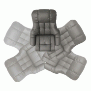 Fauteuil relax Clairac XL - assise en cuir marron nougat, pied en bois naturel avec repose-pied, inclinable 135° et rotation 360°_4