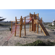 Structure de jeux en poteaux de robinier - Très durable et adaptée à l'extérieur - Conforme EN 1176_4