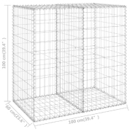 Vidaxl mur en gabion avec couvercles acier galvanisé 100x60x100 cm 147813_4