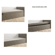 Armoire lit escamotable Bermudes Sofa blanc avec canapé gris - couchage 160x200 cm_4