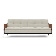 Innovation Living - Canapé-lit design Dublexo Lauge Mixed Dance Natural convertible 115x210 cm - Accoudoirs noyer et métal noir_4