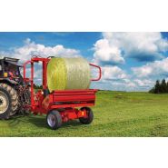 Enrubanneuse agricole avec plateforme rotative motorisée