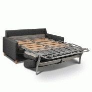 Canapé convertible OGGETTO - Matelas 16 cm - Système Express - Sommier à lattes 160 cm - Tweed gris silex - Fabrication italienne_4