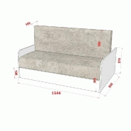 Armoire-lit escamotable Dynamo Sofa - Canapé gris avec accoudoirs bois - Couchage 140x200 cm - Structure gris mat_4