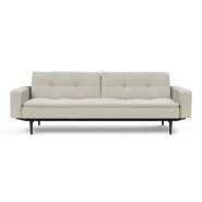 Canapé convertible design Dublexo Styletto avec accoudoirs - Couchage 210x115 cm - Pieds laqués noirs - Tissu Mixed Dance Natural_4