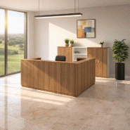 Banque d'accueil d'angle Delta Plus - Mobel Linea - 244, Droite, Acacia foncé_0