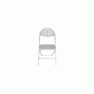 10 chaises pliantes blanches anti-feu M2 avec crochets de liaison - usage professionnel intérieur/extérieur_4