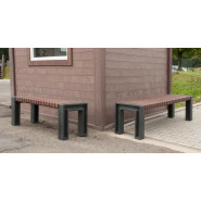 Banc public 100% plastique recyclé - UENO - Noir et marron - Longueur 130 ou 180cm - Imputrescible et sans entretien_4