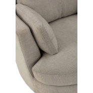 Fauteuil pivotant Kodina gris - confort et élégance avec revêtement en tissu soyeux et piétement pivotant_4